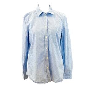 Gap Womens Boyfriend Shirt - Fitted - Silver Thread - Swiss Dots